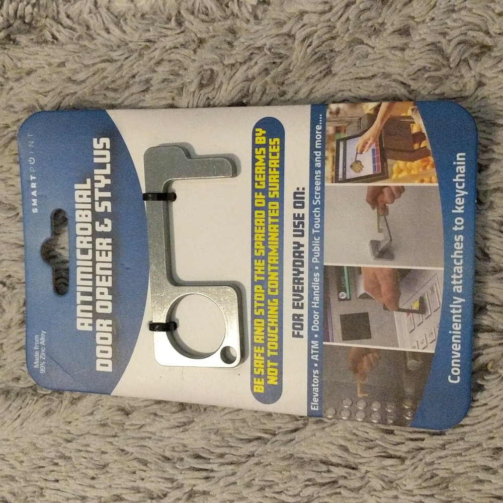 FREE GIFT ANTIMICROBIAL SILVERTONE METAL DOOR OPENER ANTIMICROBIAL